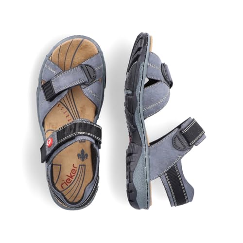 Thumbnail 9 de Rieker Damen Klassische Sandalen 68851 – Blau, Klettverschluss, Schmale Weite
