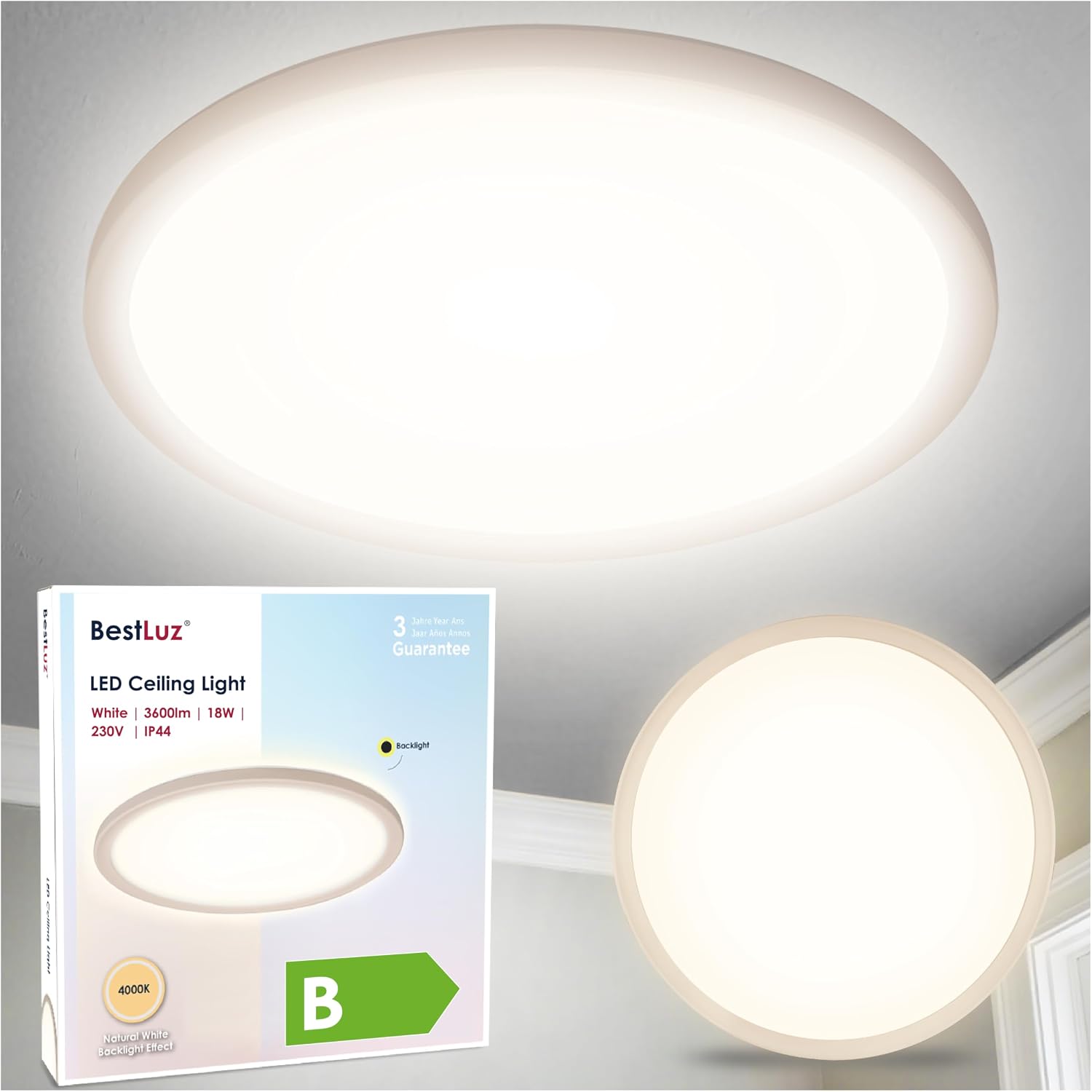 Detalle de BestLuz LED Deckenleuchte 18 W 3.600 lm