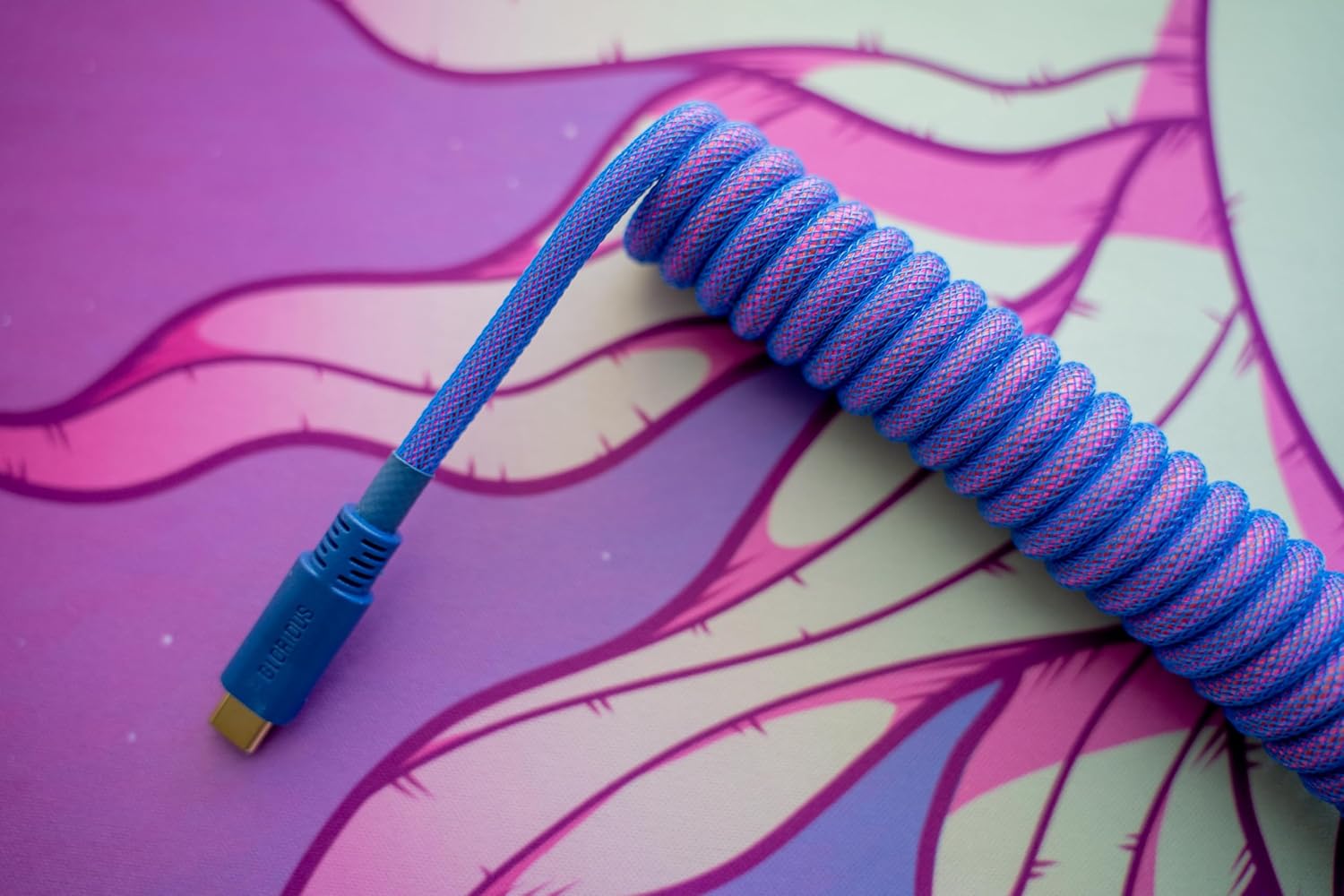 Thumbnail 6 de GLORIOUS Gaming Premium Coiled Keyboard Cable „Nebula“ – vergoldetes USB-A (PC) auf USB-C (Tastatur)