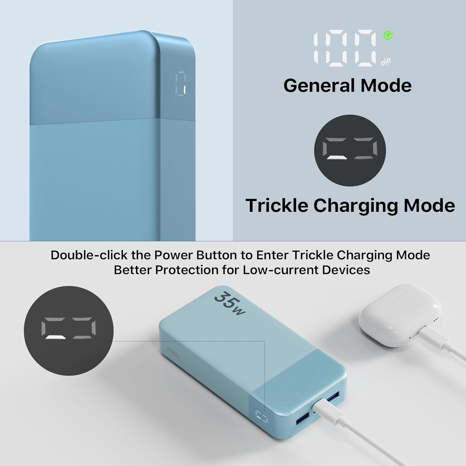 Thumbnail 4 de Nobis Power Bank 20000 mAh avec charge rapide 35 W et écran numérique