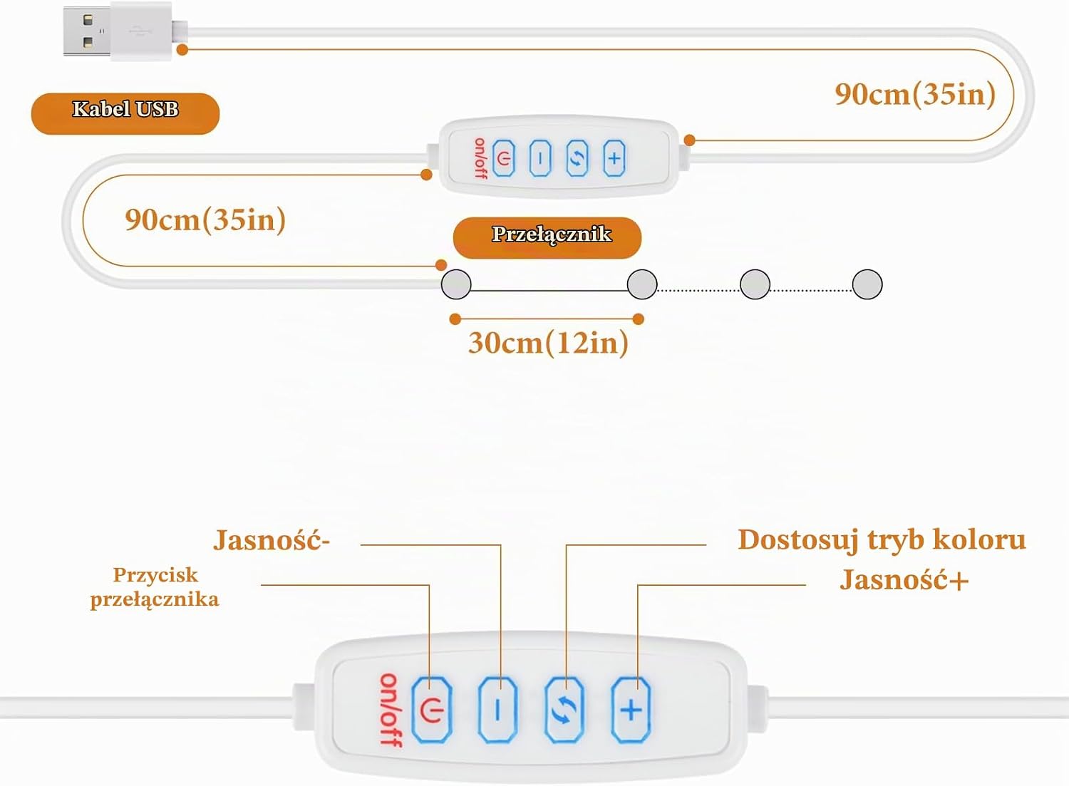Thumbnail 4 de OSDUE P-MS20240313-A – oświetlenie do lustra LED, 3 barwy i ściemnianie