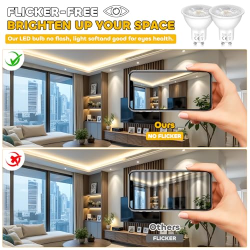 Detalle 2 de Caldarax Lampadine GU10 LED Spot 5W (Equivalenti a 50W) – 4000K, 500 lm, 120° • 10 pezzi