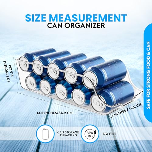 Detalle de KICHLY Can Dispenser Set of 4: Fridge Can Holder and Pantry Rack Organizer