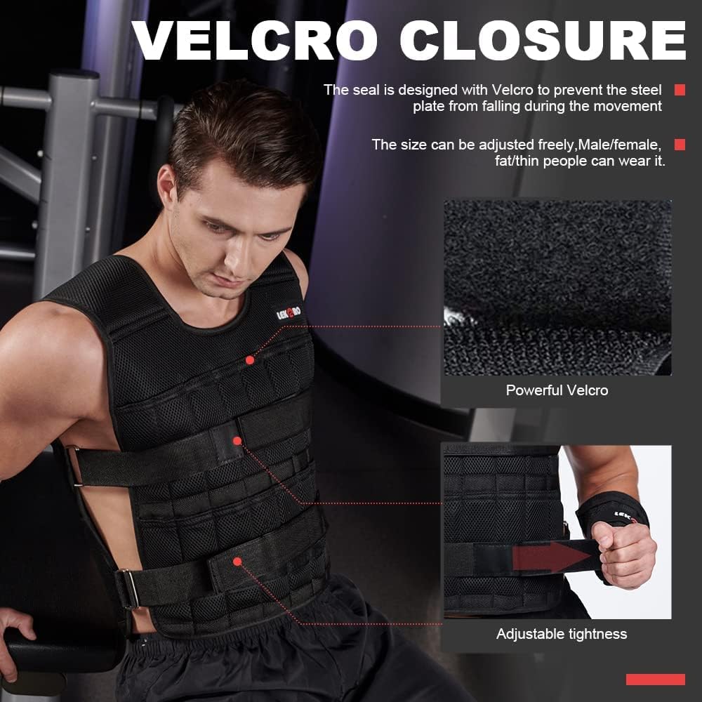 Thumbnail 2 de Adjustable Weighted Vest 44LB with 96 steel plates – weighted workout jacket for men and women