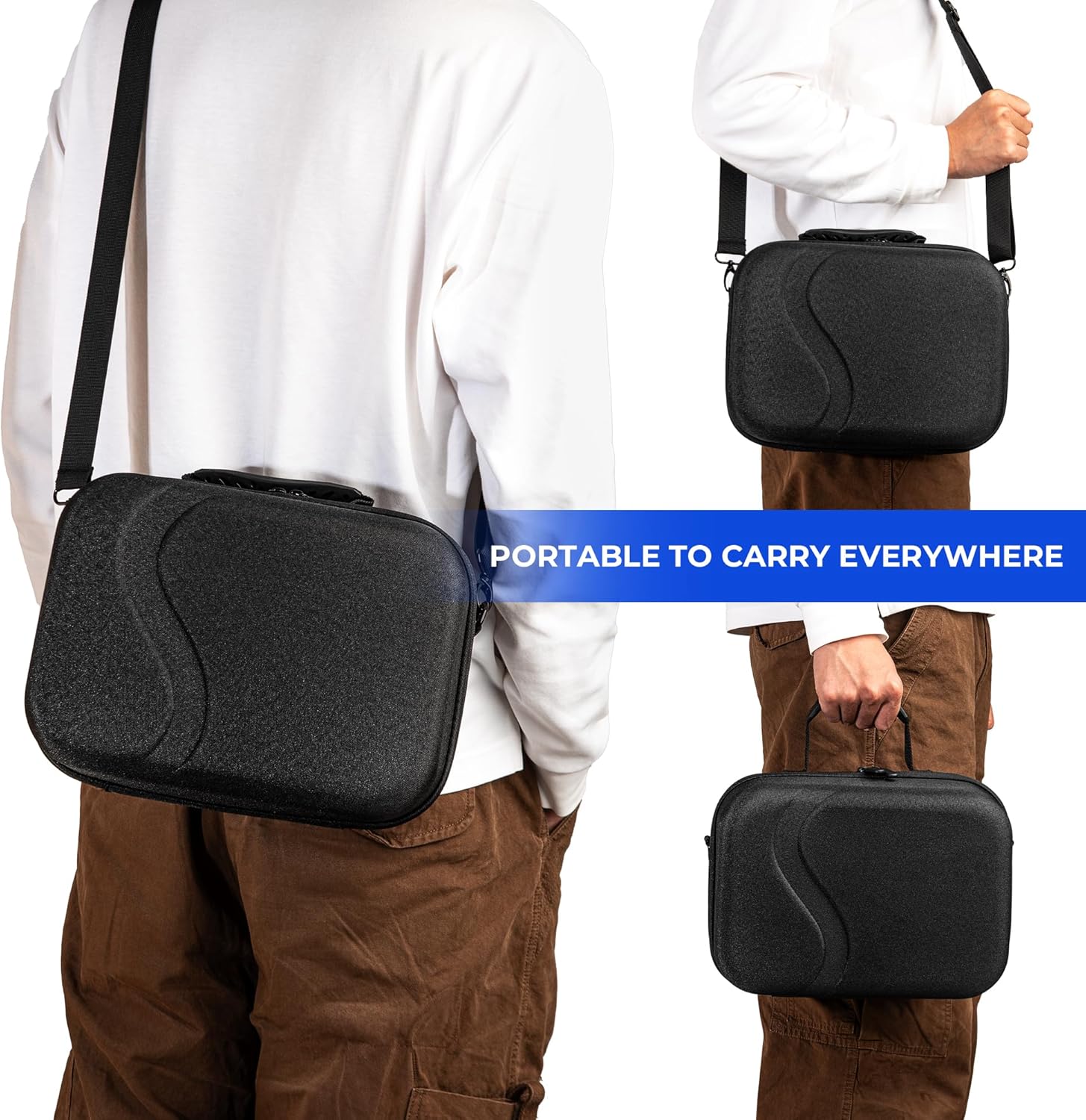 Detalle 2 de DEVASO große Tasche für Meta Quest 3 – Hartschalen-Reisetasche für Elite Strap, Controller und Zubehör