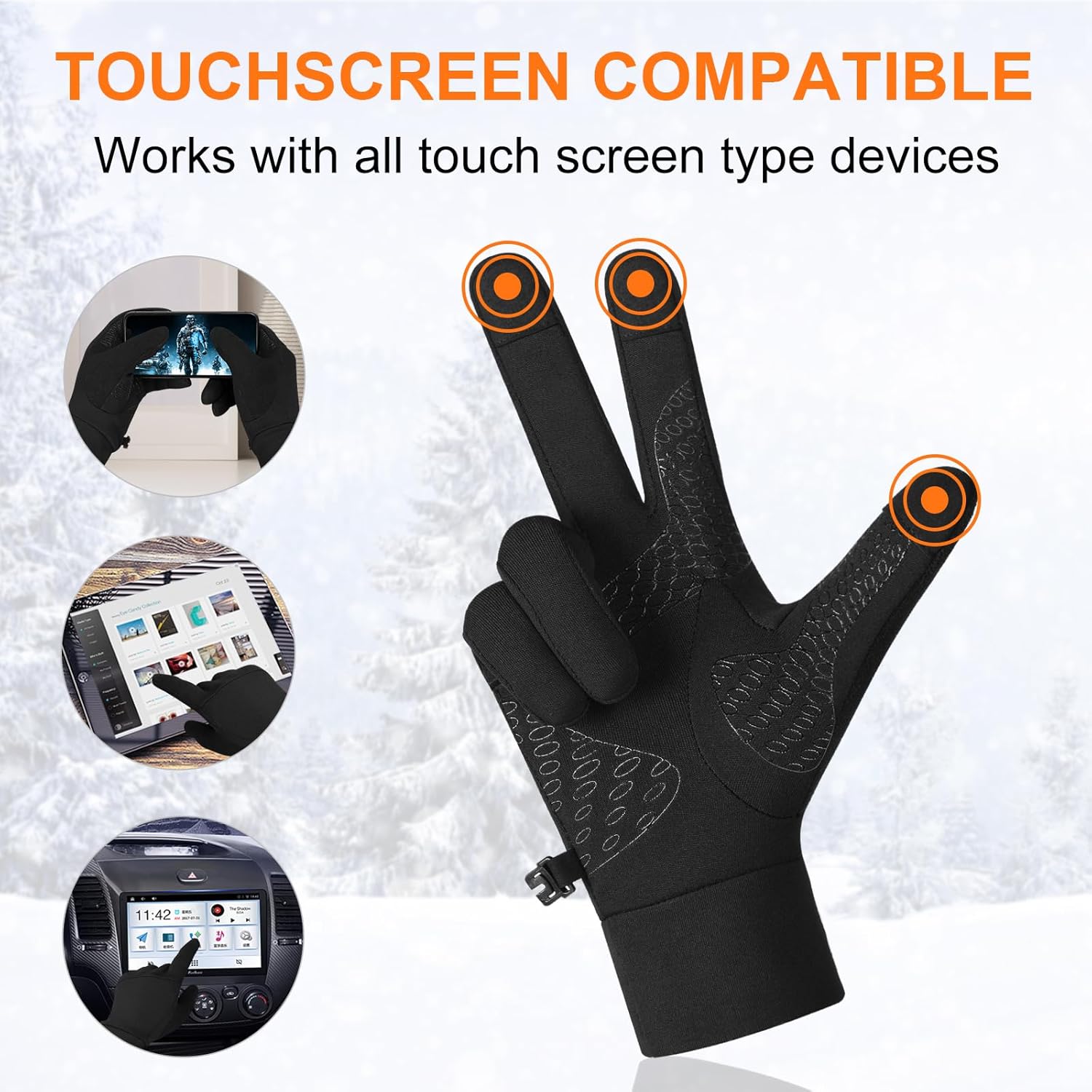 Detalle de Natugloe Running Gloves touchscreen anti‑slip cycling gloves