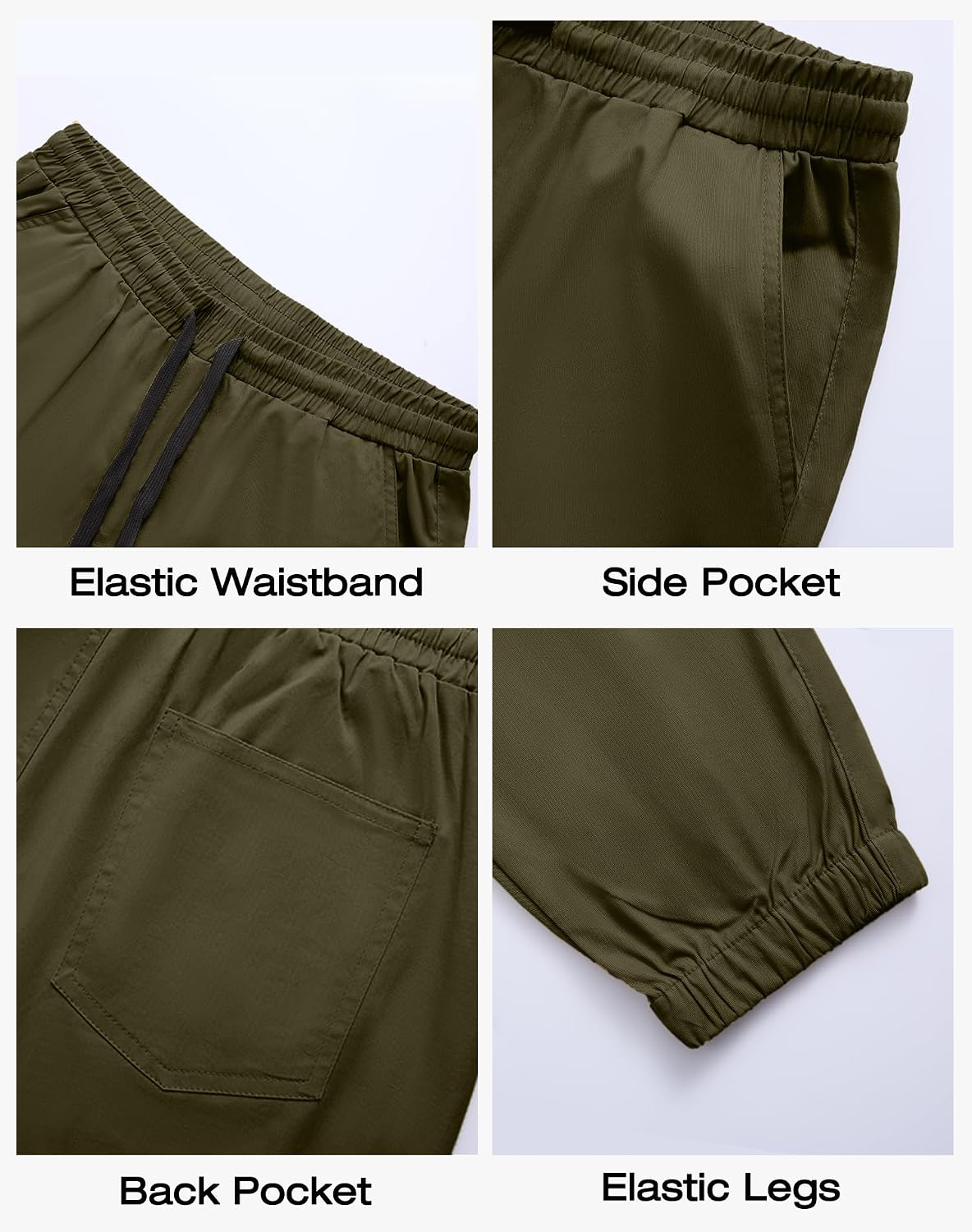 Detalle de HOTake Men's Chino Jogger Pants, Polyester Blend