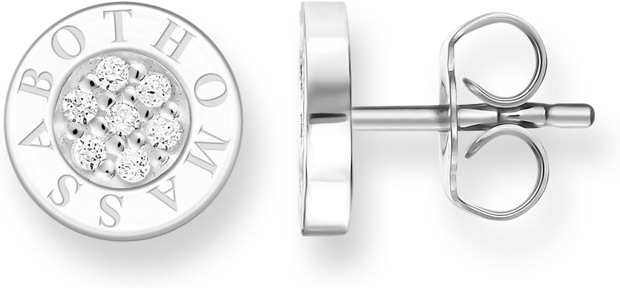 Detalle de Thomas Sabo Orecchini Donna Borchie Classic Zirconia Nera Argento Sterling 925 H1547-051-11