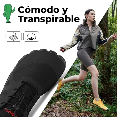 Thumbnail 1 de SAGUARO Zapatillas Barefoot Unisex – Minimalistas para Trail Running, Negro Intenso, Talla 40
