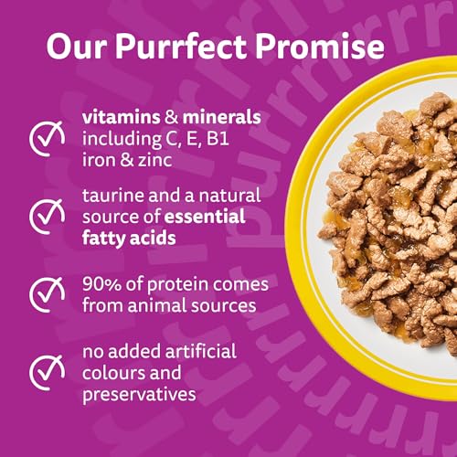 Detalle de Whiskas Adult Wet Cat Food in Jelly Poultry Feasts 40x85g — A practical daily dinner for 1+ cats