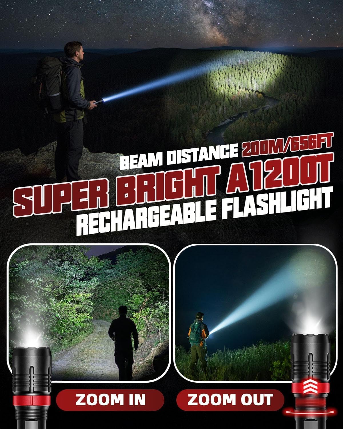 Detalle de Victoper Rechargeable Flashlight 2-Pack