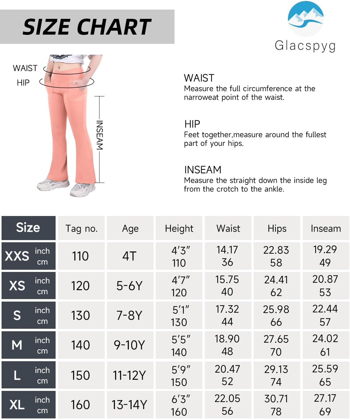 Thumbnail 4 de Leggings évasés Glacspyg fille avec poches et taille en V