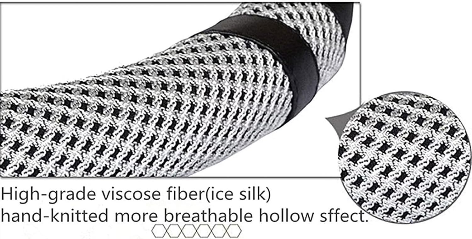 Detalle de Lifetooler steering wheel covers (ice silk / PU leather) universal 38cm fit – breathable anti-slip set of 2 (black)