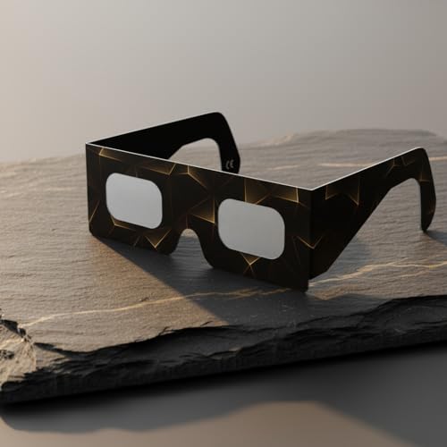 Detalle de Absolute Eclipse Lunettes Eclipse Solaire 2026 – Pack Famille 6, Design Goldline