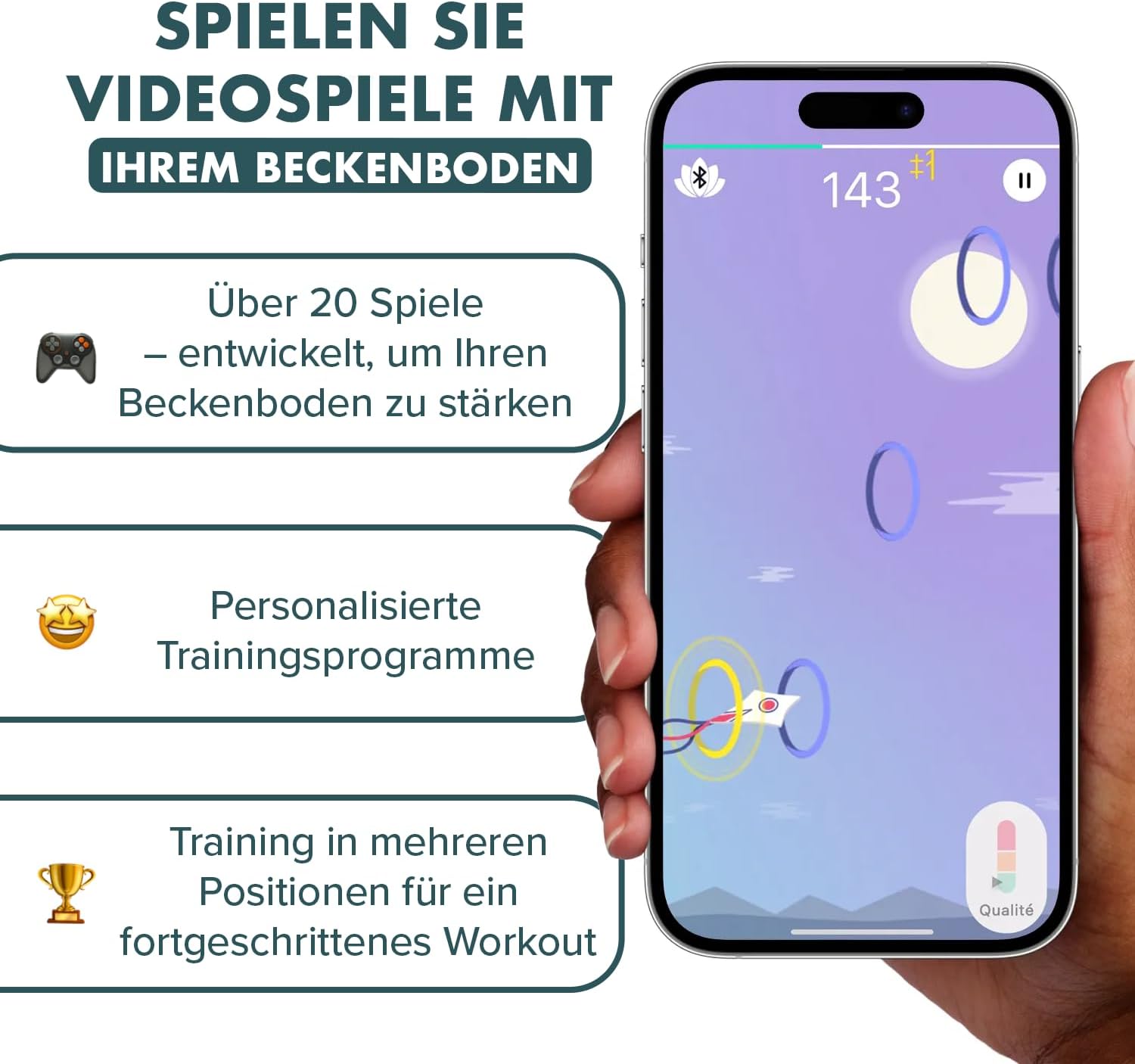 Detalle 2 de Perifit Care+ Beckenbodentrainer für Frauen mit App – elektrisches Kegel-Übungsgerät mit Biofeedback