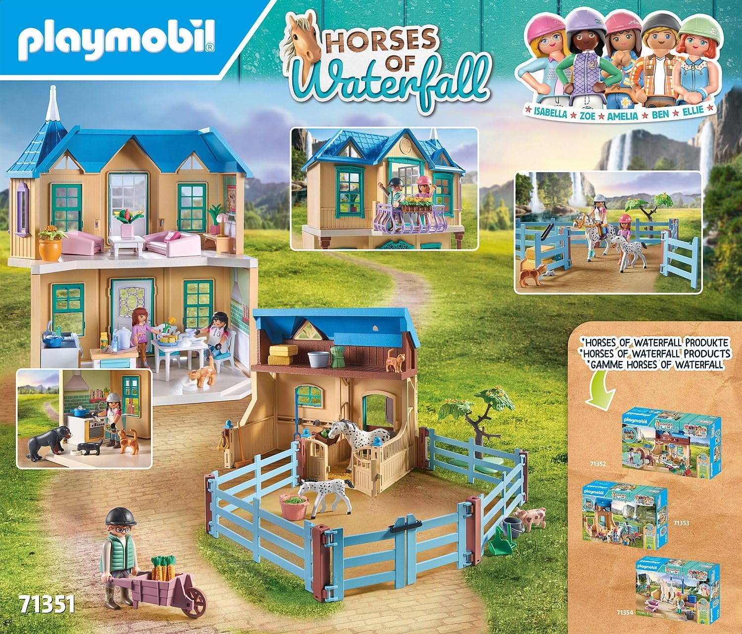 Detalle de PLAYMOBIL Horses of Waterfall 71357 Hufschmied Ben & Achilles – interaktive Pferdepflege auf der Waterfall Ranch