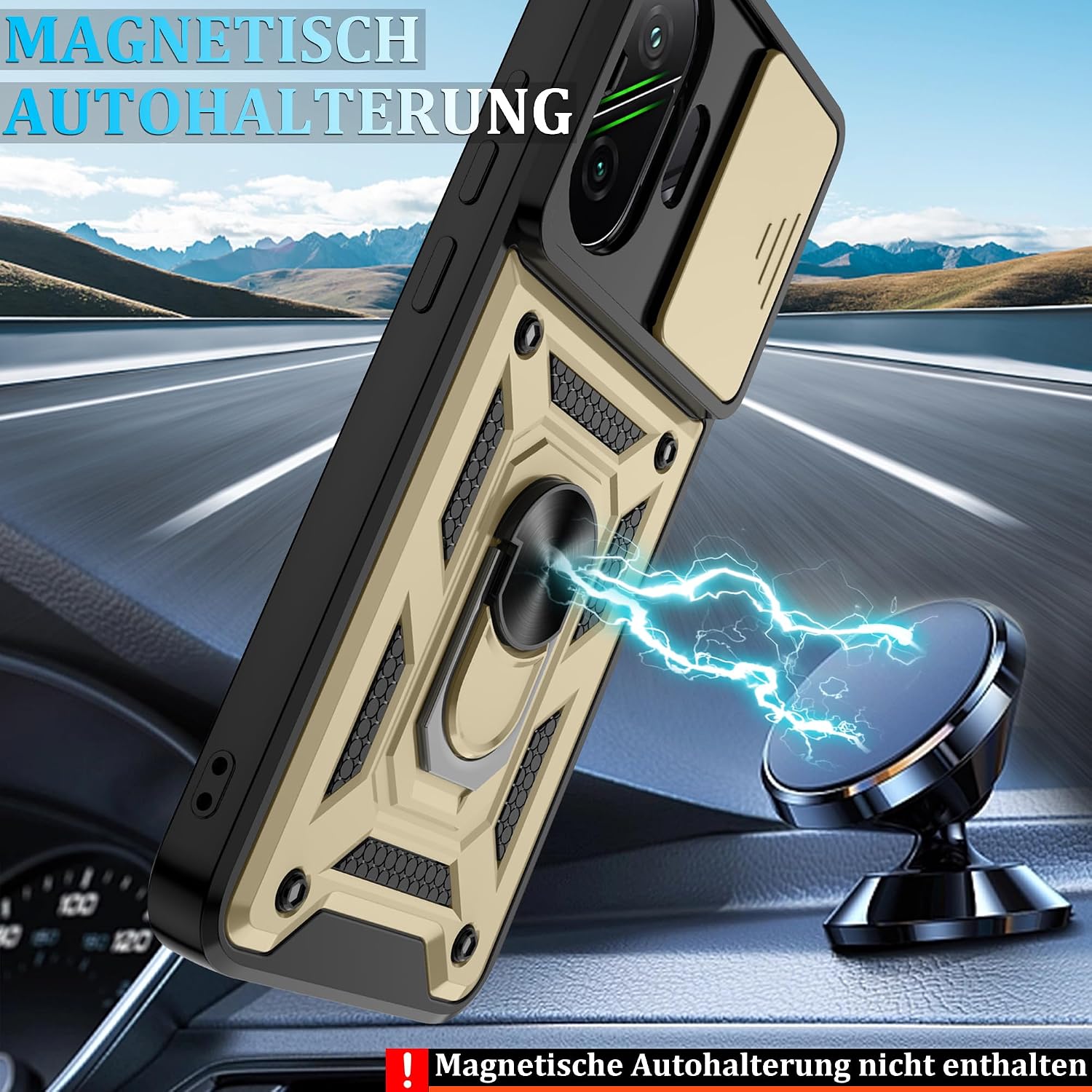 Detalle 1 de Jshru Poco F7 Hülle mit 360° Ring