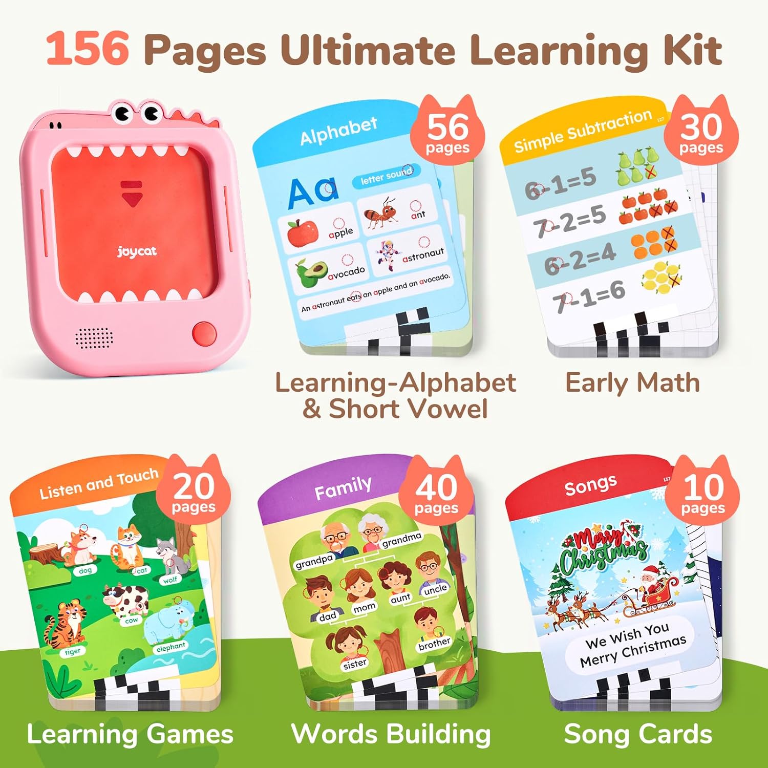 Thumbnail 1 de JoyCat Kids Learning Tablet: 156 Tap-to-Read Flash Cards for Ages 2–6