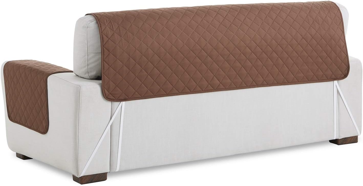 Detalle 2 de textil-home Funda Sofá Malu Chaise Longue 🛋️ Marrón 240cm