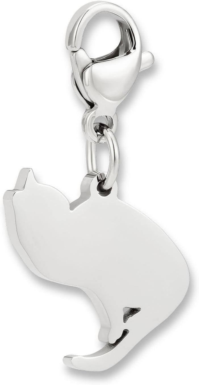 Detalle de GD GOOD.designs Charms Anhänger mit Karabiner-Verschluss – 316L Edelstahl, Silber oder 18K-Vergoldung