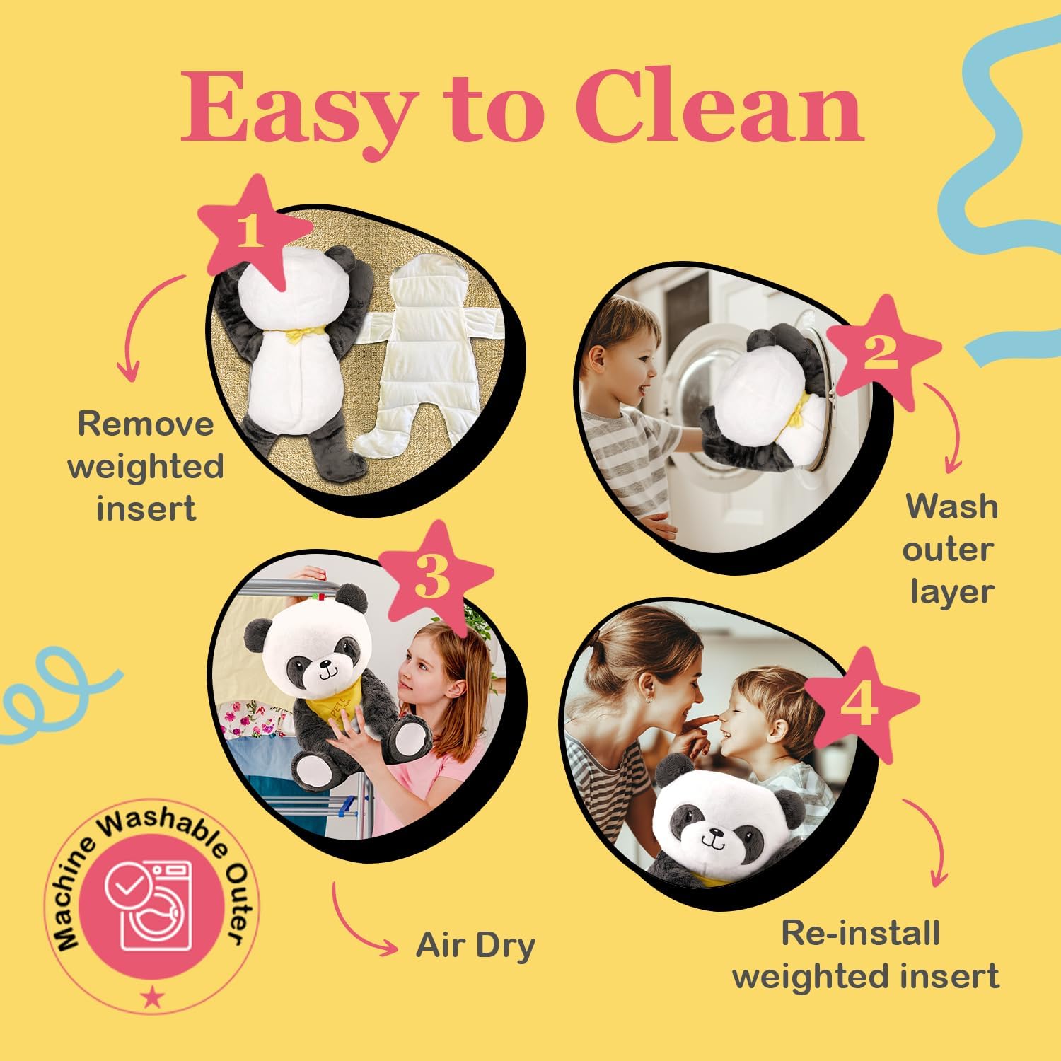 Thumbnail 3 de Lilly's Love Pete The Panda Weighted Plush — 4.5–5lb Removable-Insert Calming Toy