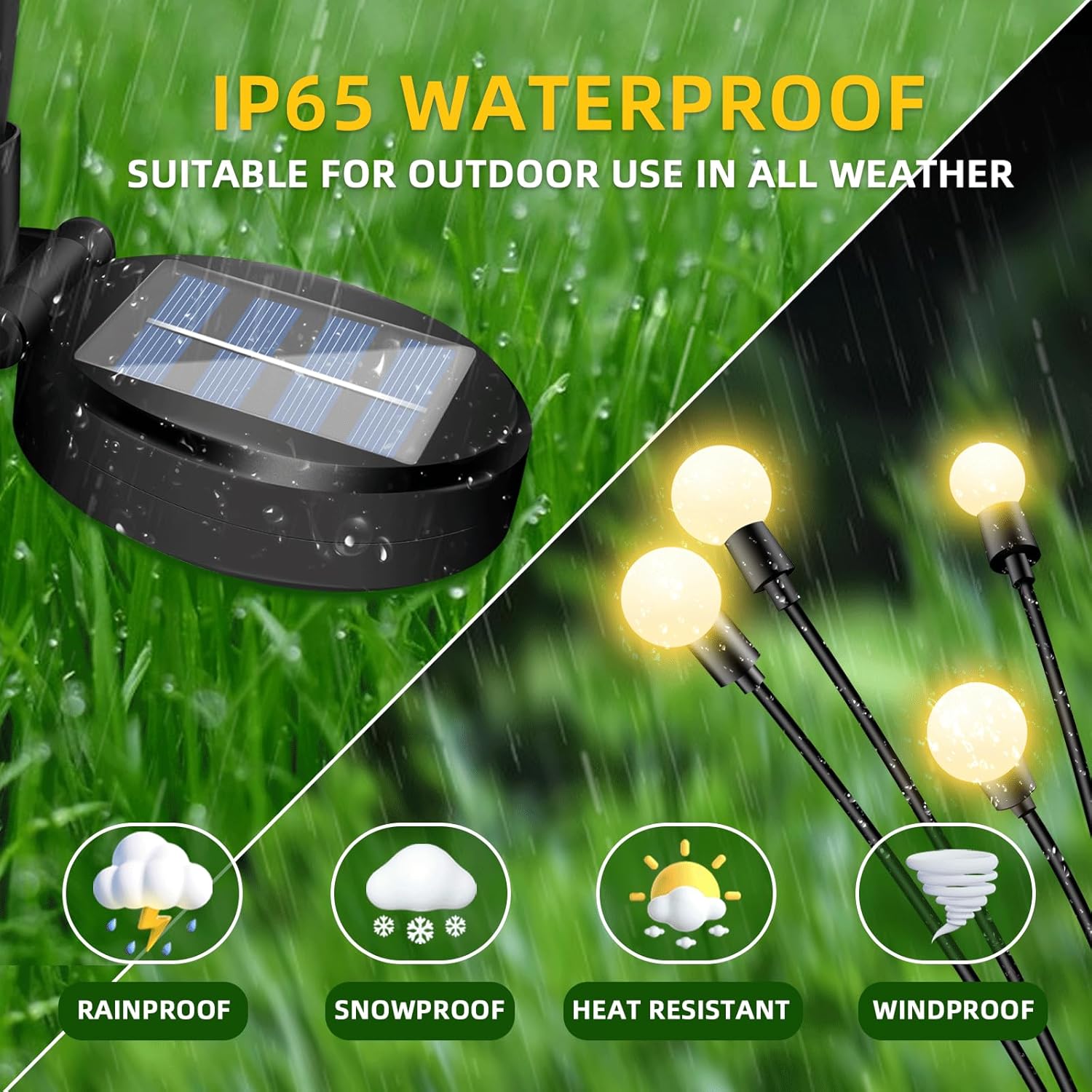 Thumbnail 1 de SCNNC Solar Firefly Lights – 8 LEDs, IP65 Waterproof (4 Pack)