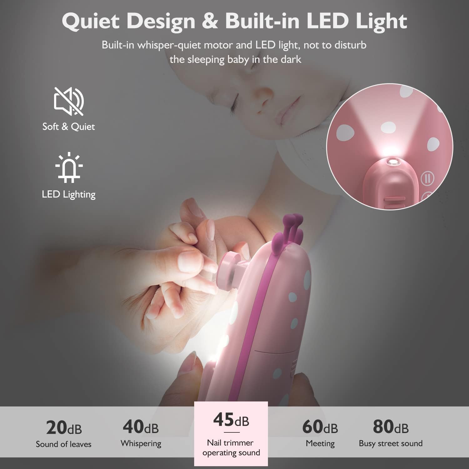 Thumbnail 2 de Tagliaunghie Neonato Elettrico Megainvo 13 in 1 con copertura antipolvere e luce LED