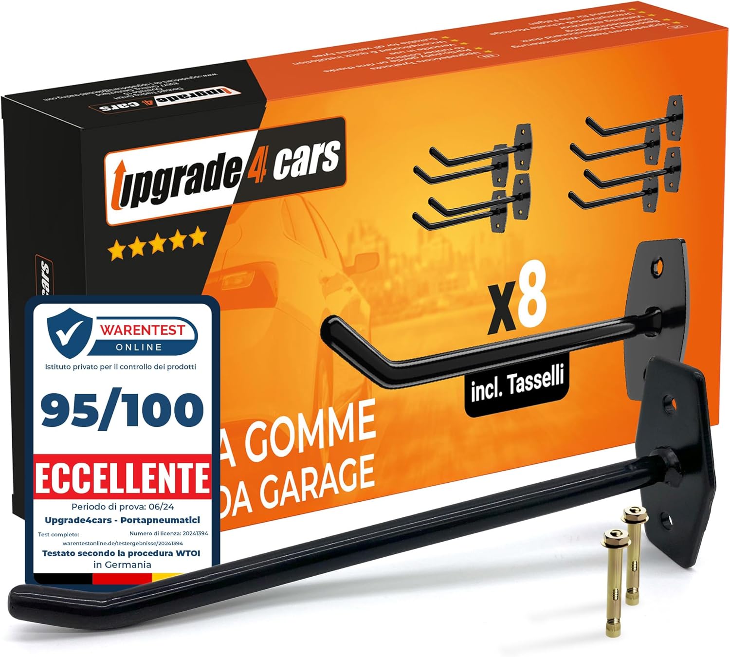 Detalle de Upgrade4cars Porta gomme da muro per 8 pneumatici 🛞