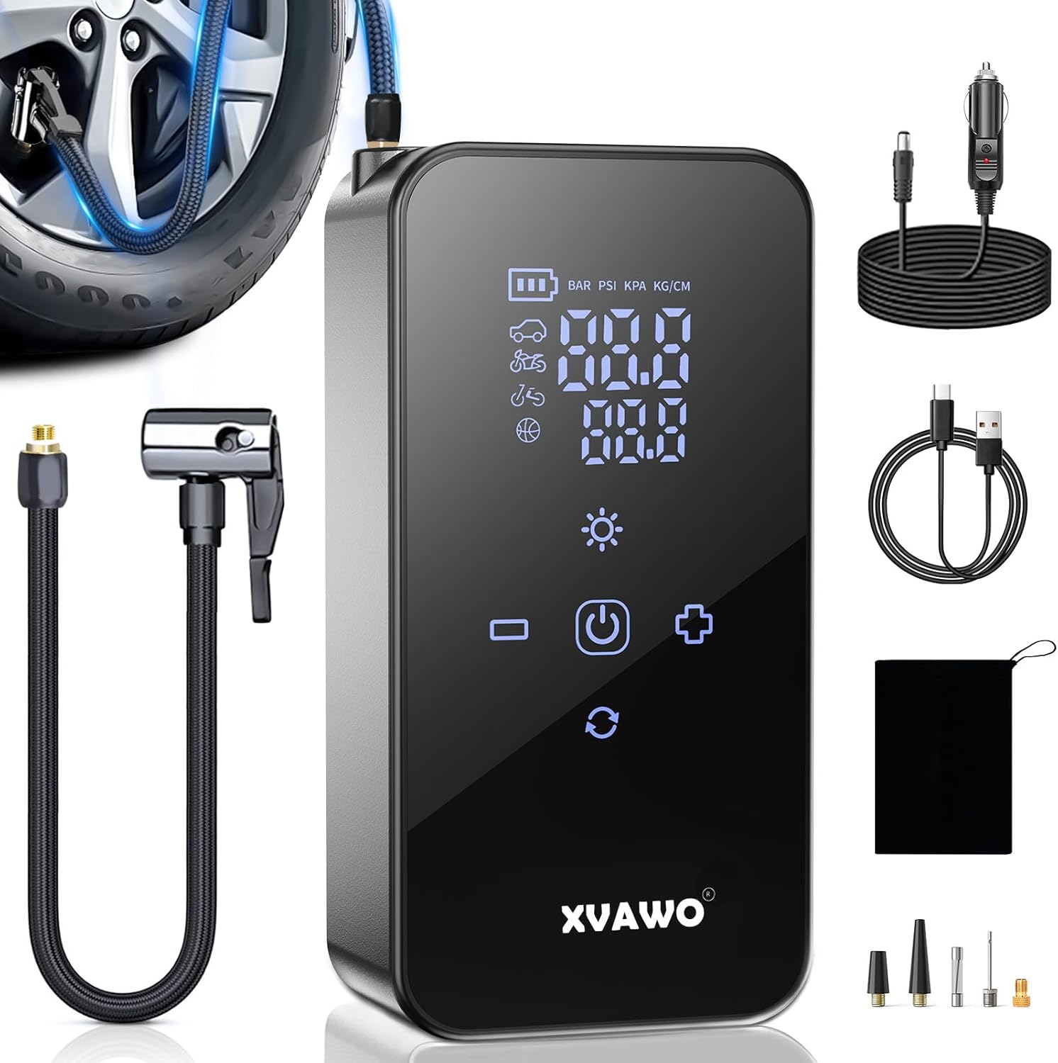 Detalle de XVAWO Compresor Aire Portátil 150PSI 📦📯