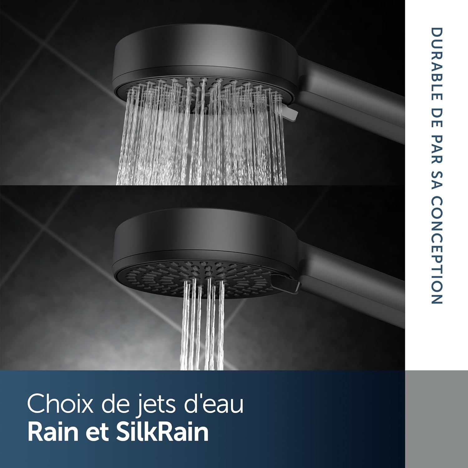 Thumbnail 3 de Ideal Standard Idealrain Alu+ Douchette multi-fonctions – Noir Mat, économie d’eau