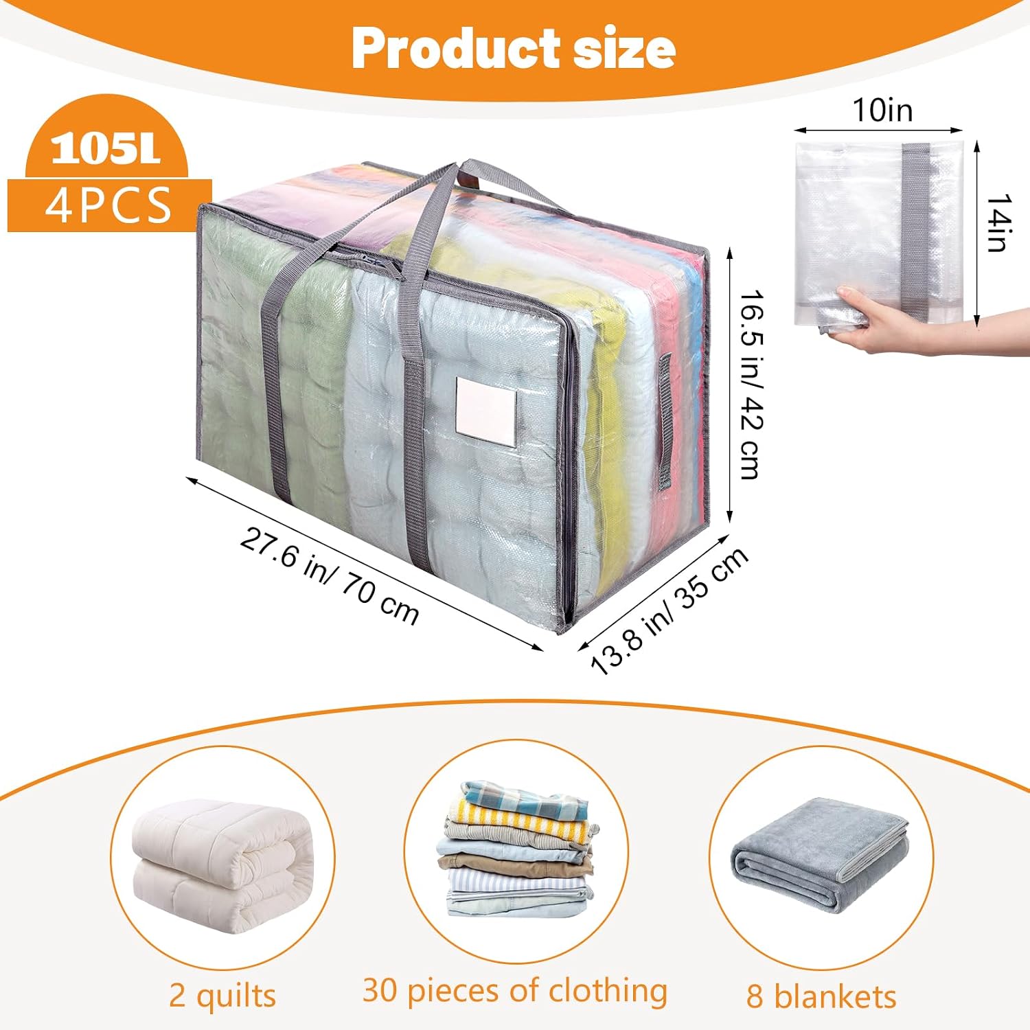 Detalle de Dntorx 4 Pack 105L moving bags