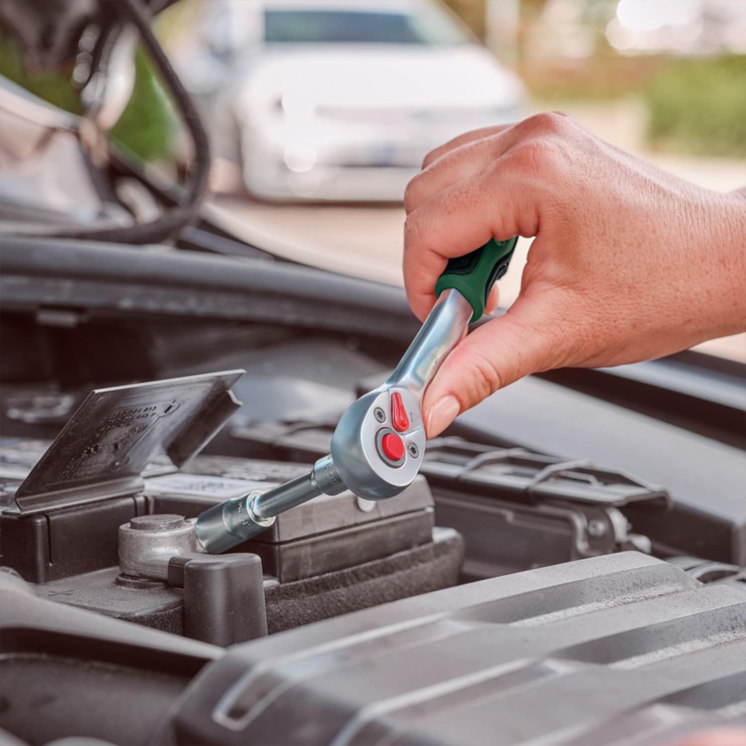 Thumbnail 2 de Set cliquet et douilles 1/4 Bosch 14 pièces (couple 74-93 Nm) avec manche Softgrip et porte-embout magnétique