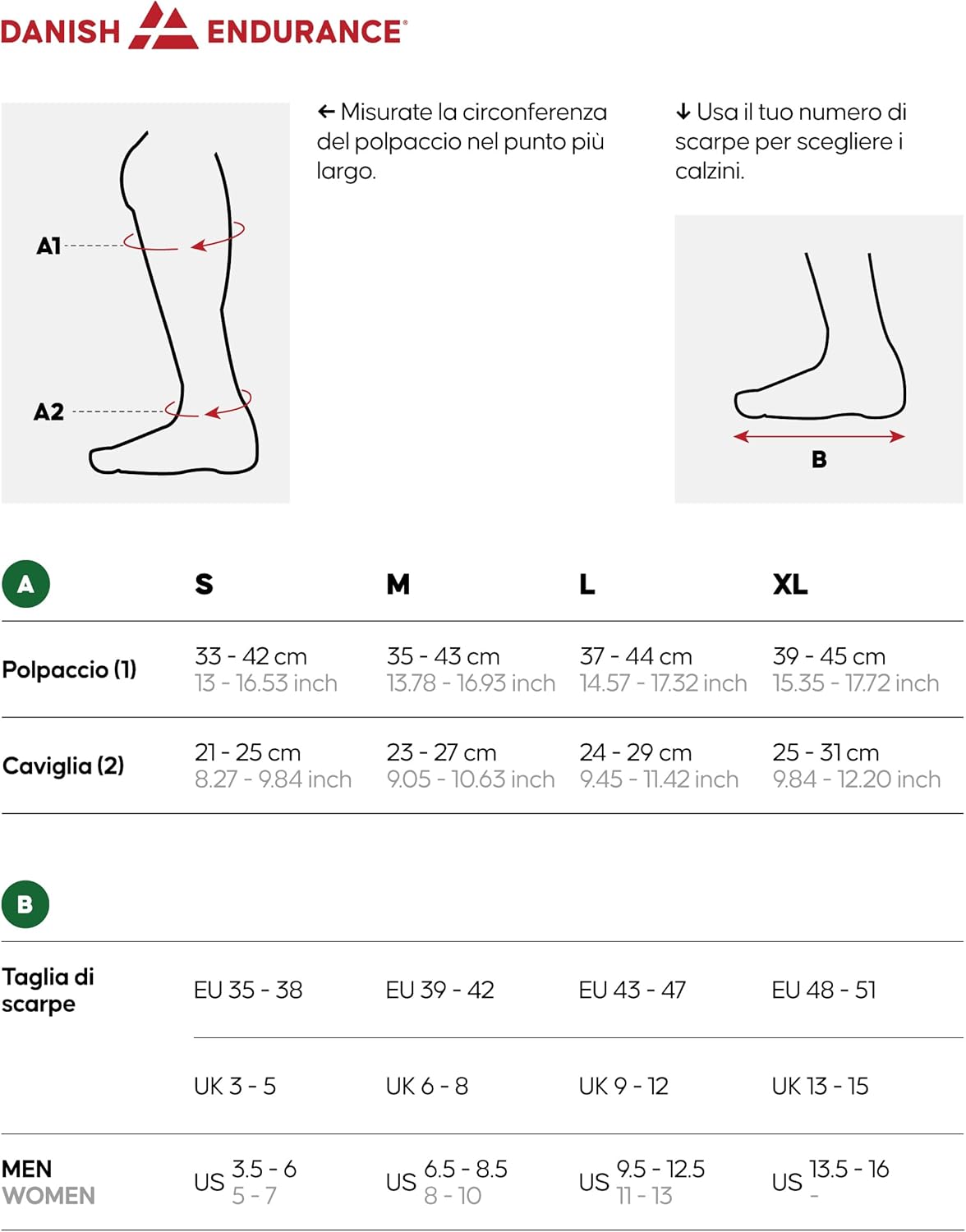 Thumbnail 5 de DANISH ENDURANCE Calze Sci Lana Merino Compressione Graduata 15-24 mmHg – Calzini termici imbottiti per uomo e donna