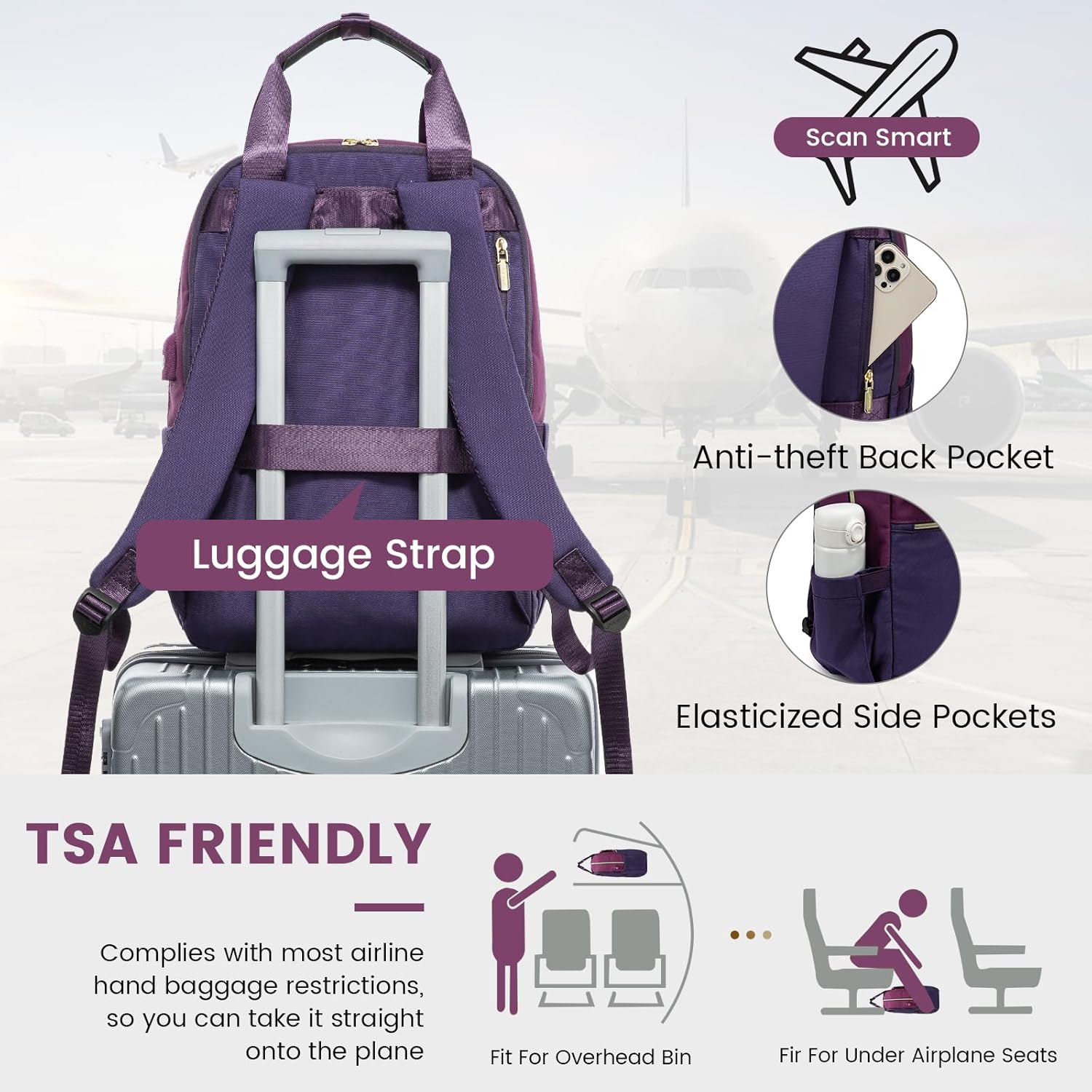 Thumbnail 6 de LOVEVOOK laptop backpack 15.6 inch