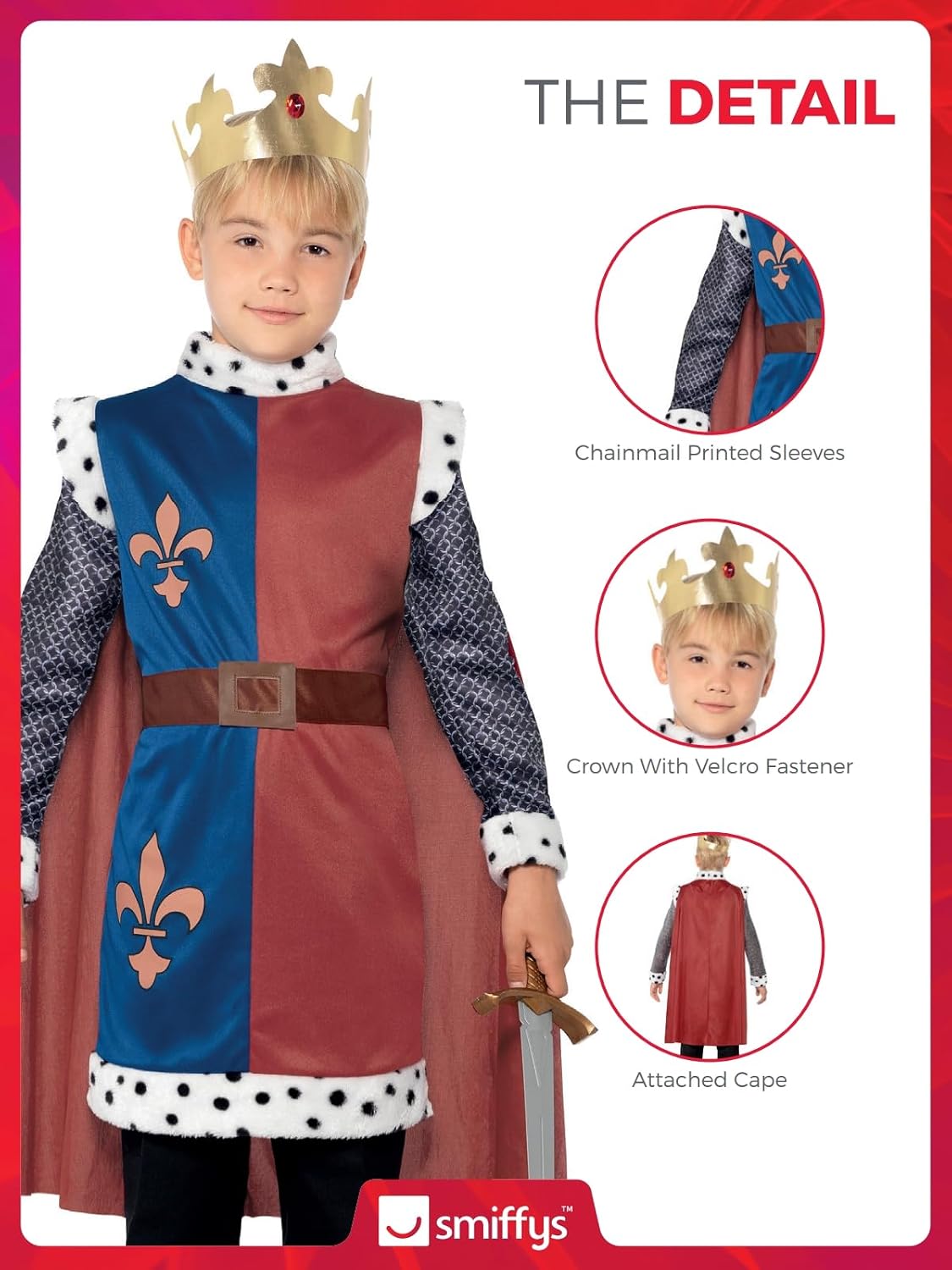 Thumbnail 4 de Smiffys King Arthur Costume Age 4-6