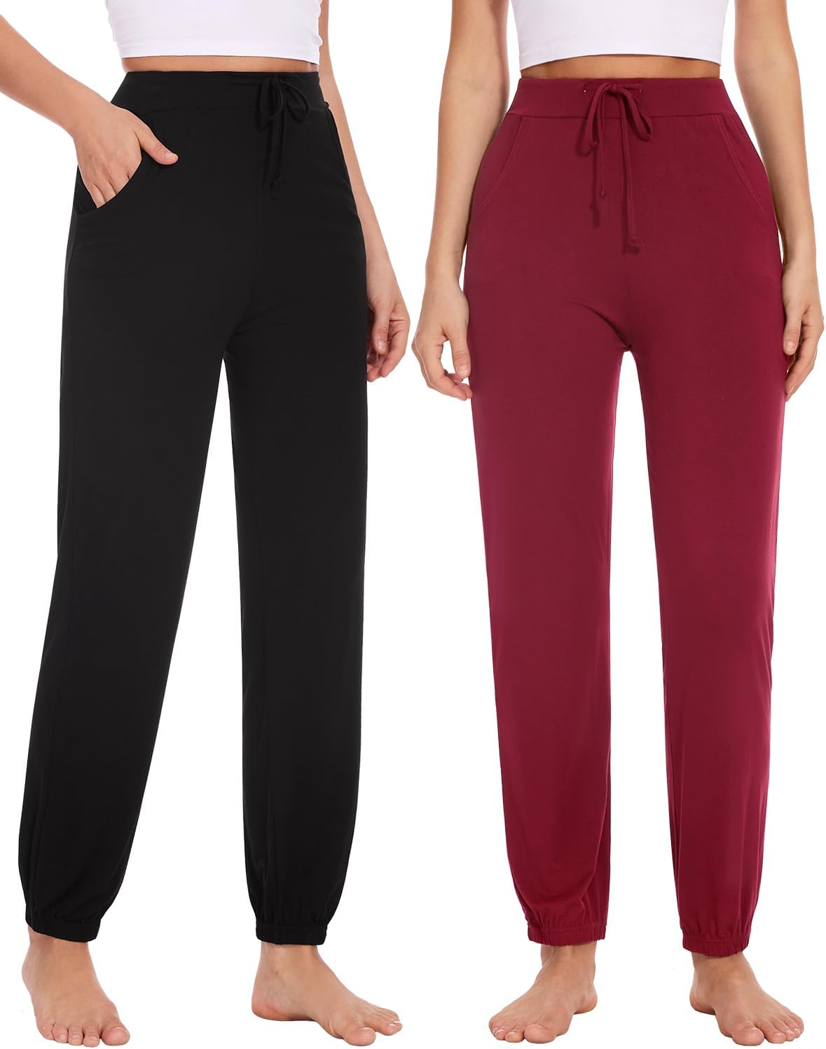 Thumbnail 6 de Knuffnee Women's Pyjama Bottoms – Soft Lounge Pants with Pockets (2 Pack)