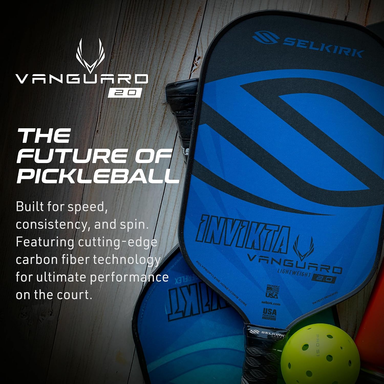 Detalle de Selkirk Sport Vanguard Hybrid Pickleball Paddle | Carbon Fiber X5 Core