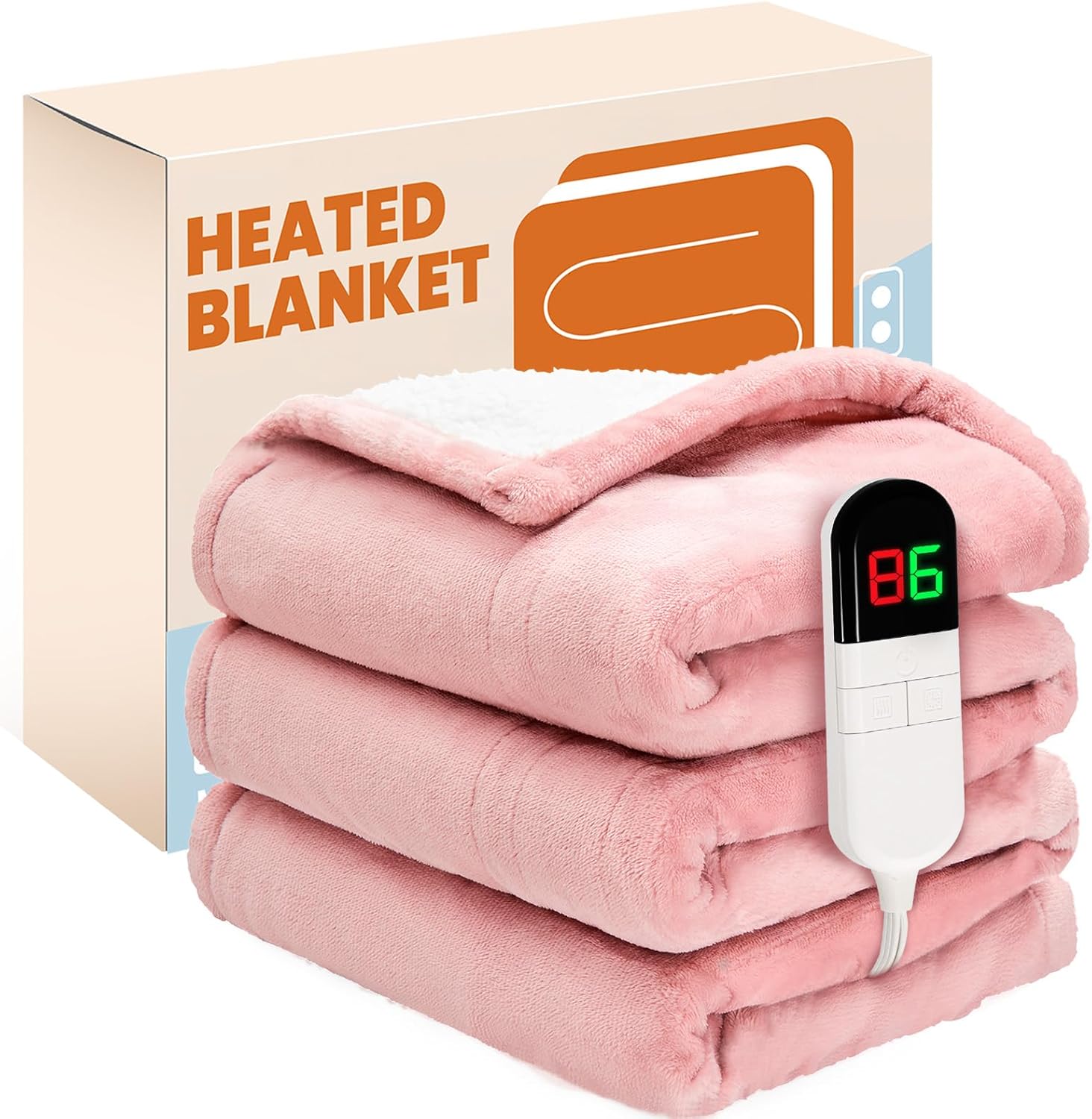 Detalle de PTQ Electric Heated Throw 62 x 84 in, 6 Heat Levels ๐