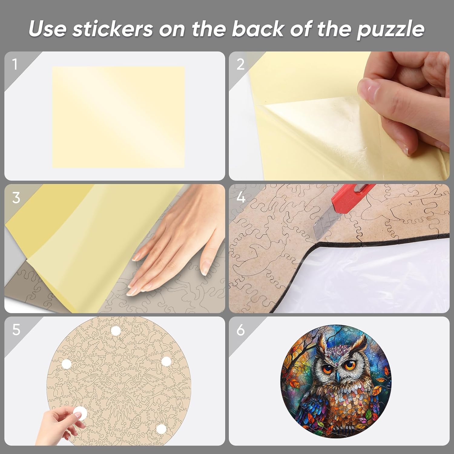 Thumbnail 6 de Ruikiyart 200-Piece Wooden Owl Puzzles for Adults