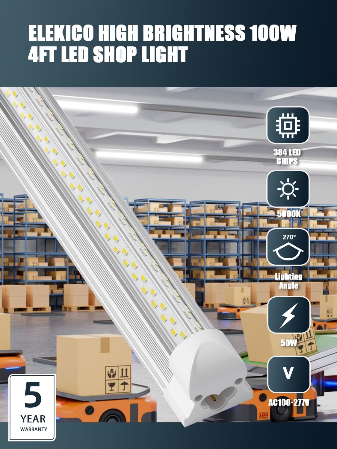 Detalle 2 de ELEKICO LED Shop Light, 4-Foot