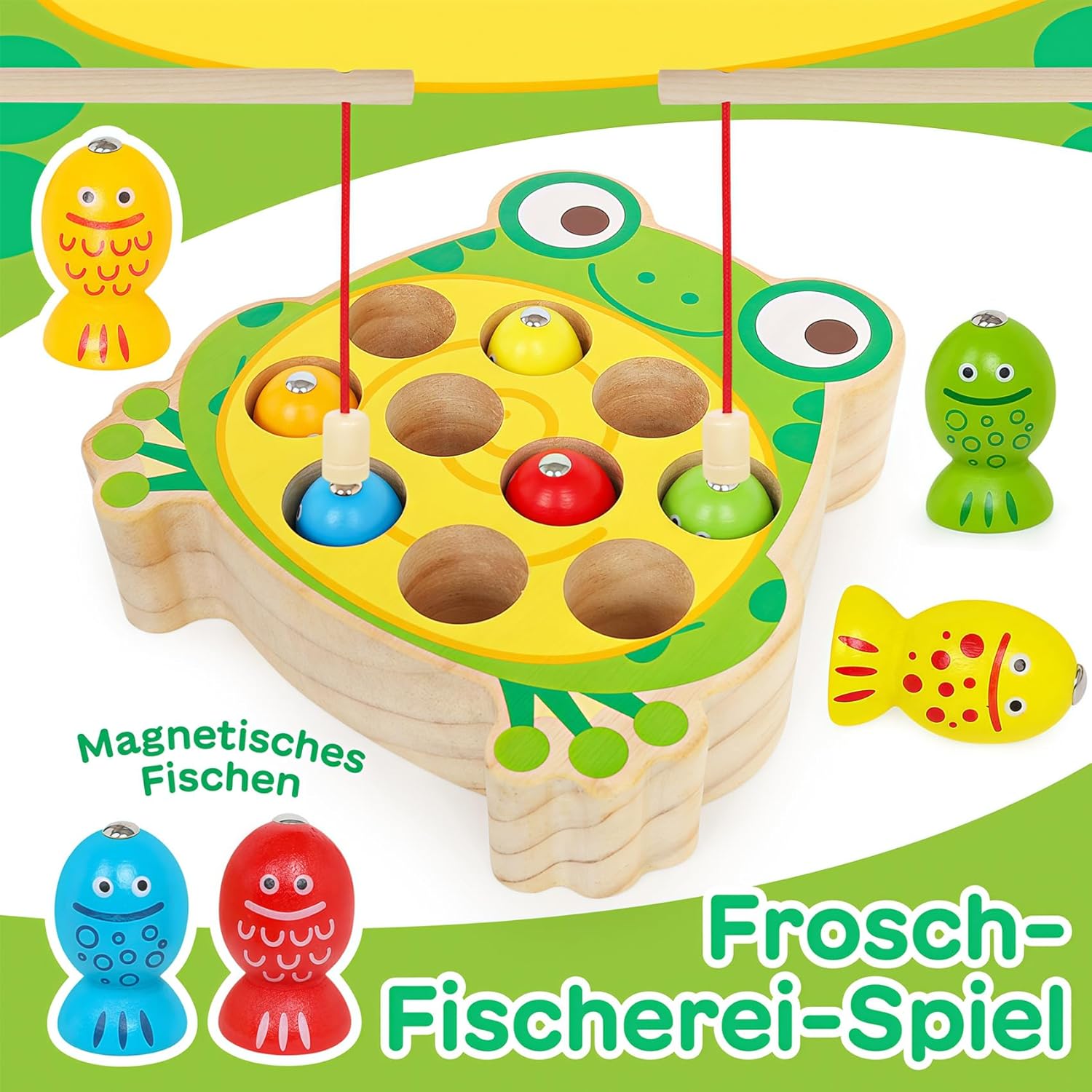 Thumbnail 5 de YIQOGAME Montessori Holz Angelspielzeug Ab 3 Jahre