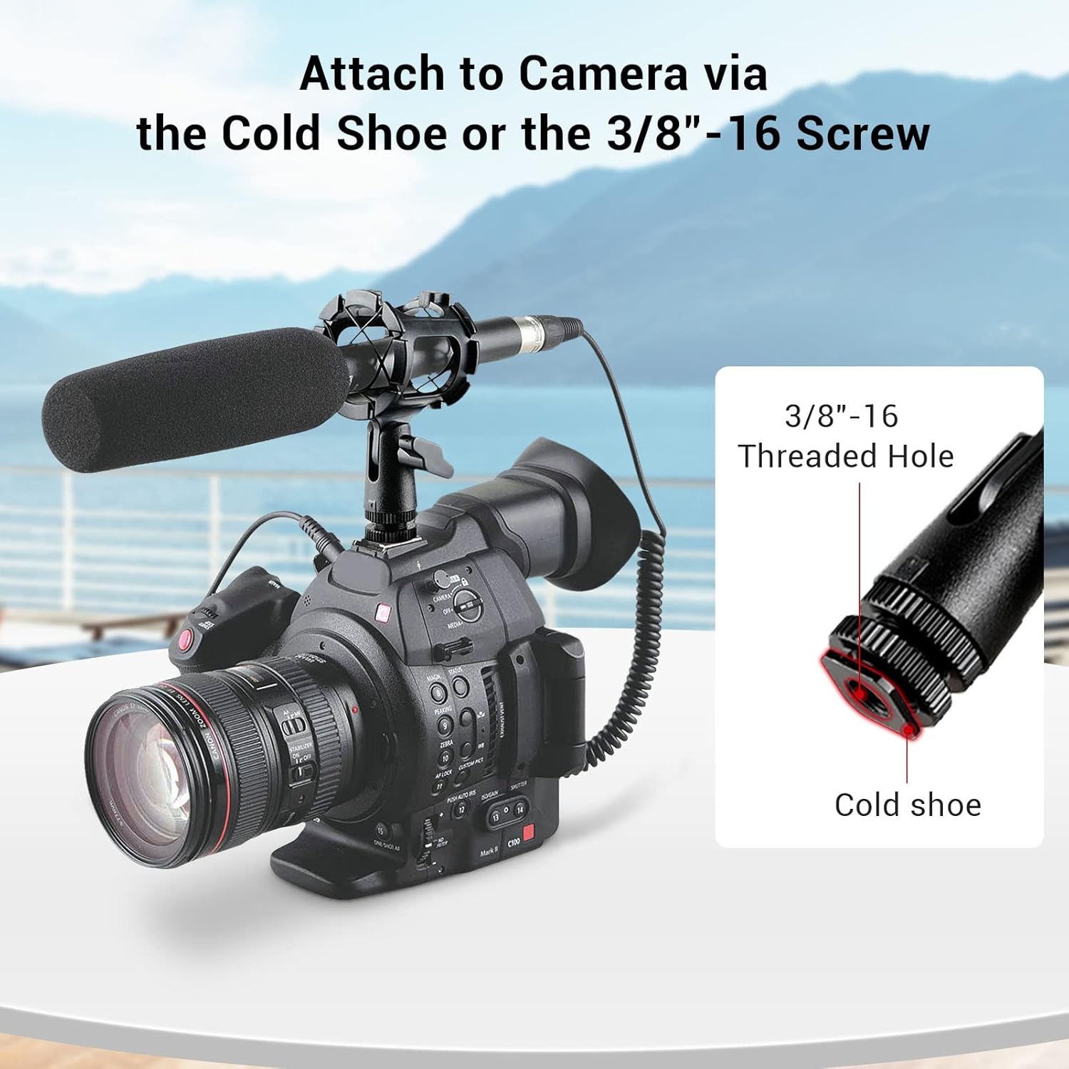 Thumbnail 2 de SMALLRIG Microfono Shock Mount 1859 per camera con cold shoe e boompoles