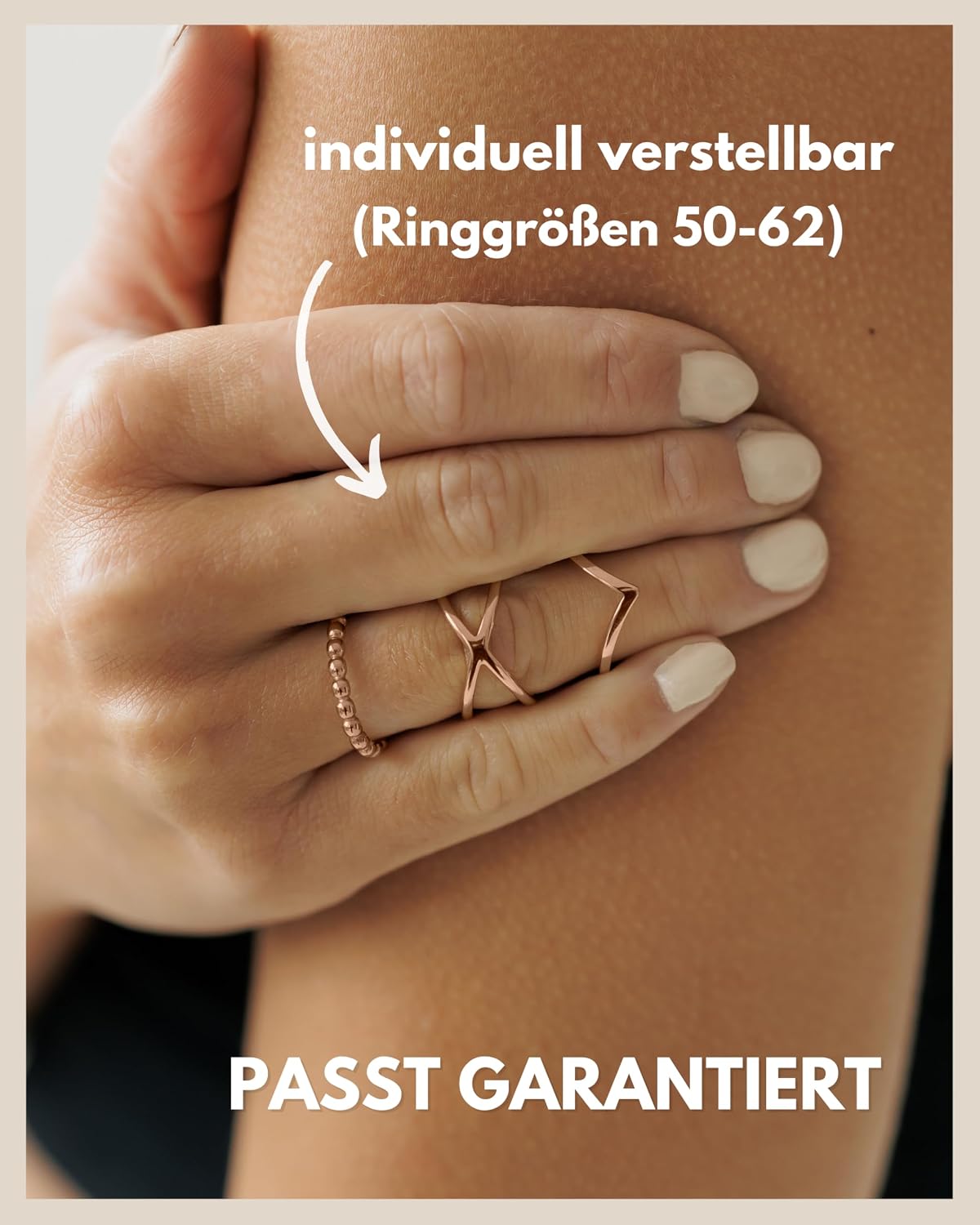 Detalle 2 de Edelstahl Ringe Set Damen, 18K, 52 bis 60
