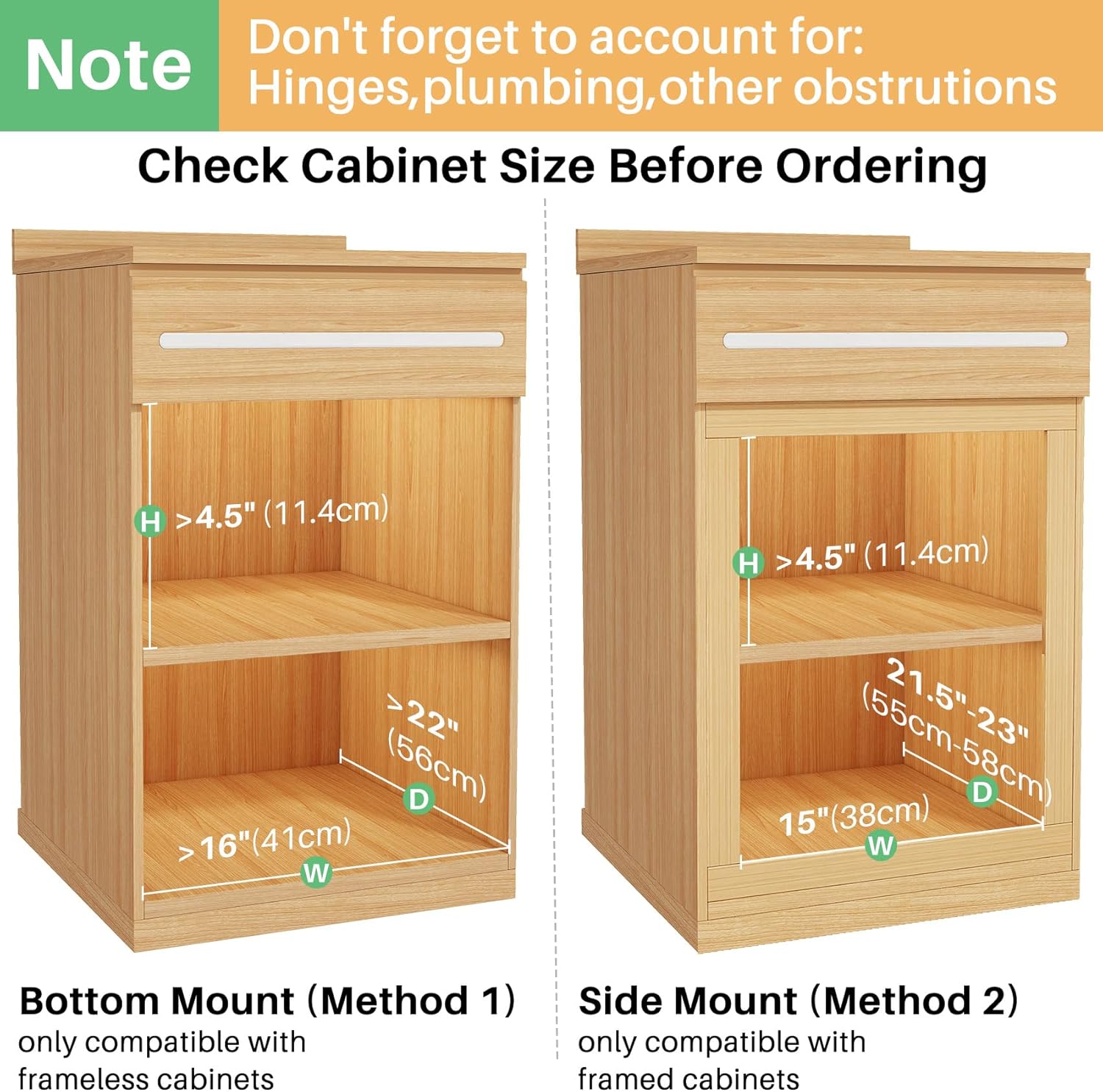 Thumbnail 2 de 2Pack Pull Out Cabinet Organizer with Soft Close Wooden Slide Out Drawers (15" W x 21" D x 3.4" H)