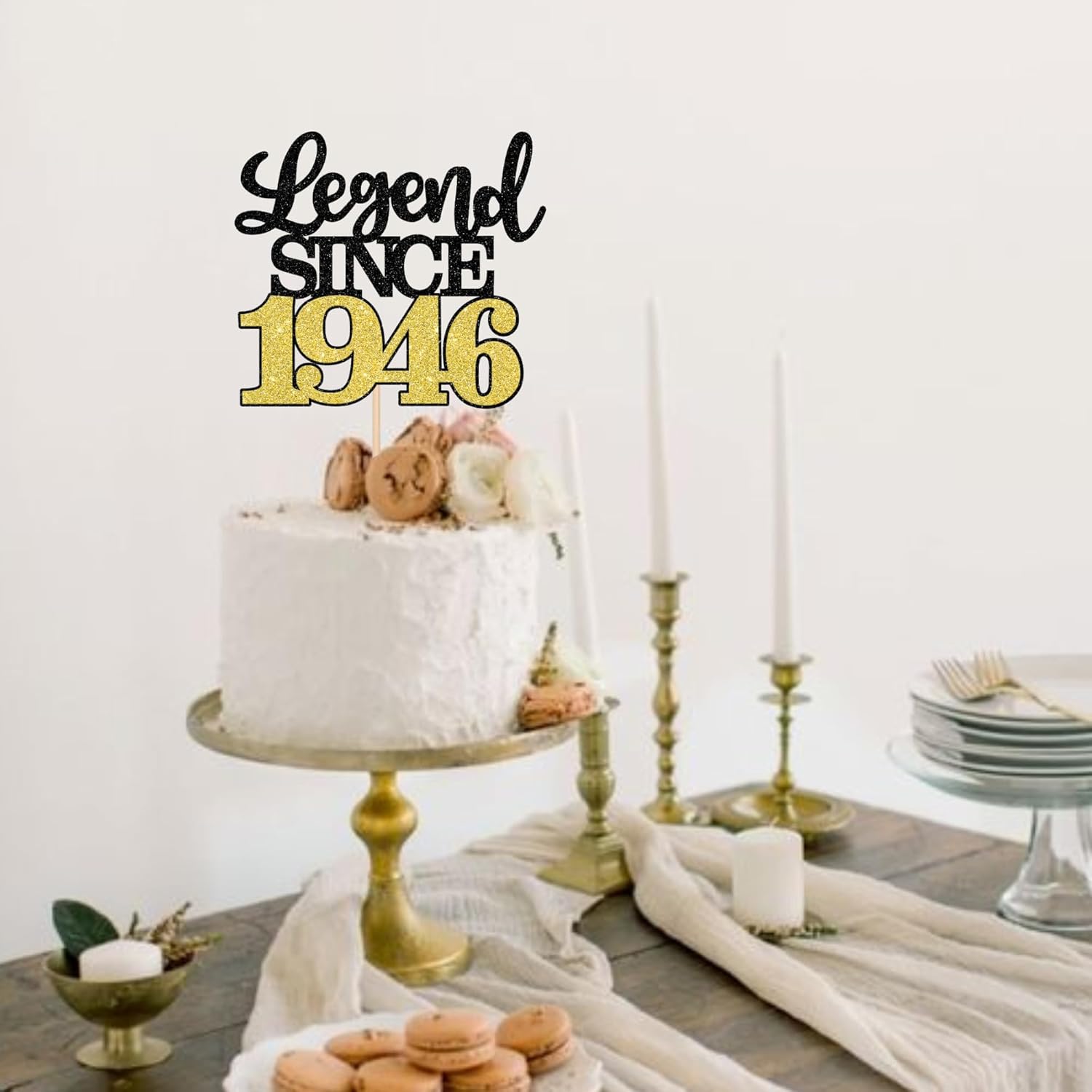 Thumbnail 4 de Tortendeko „Legend Since 1946“ – 1 Stück Aufschrift Glitter zum 80. Geburtstag