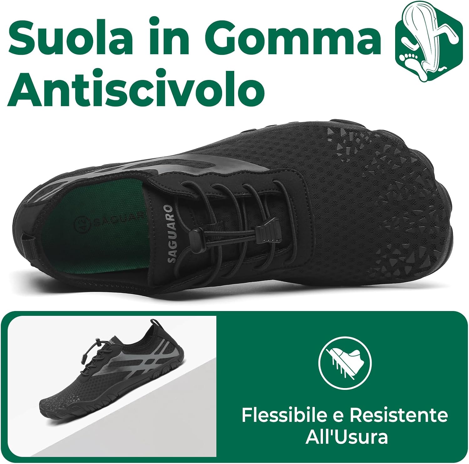 Detalle de SAGUARO Scarpe da scoglio uomo donna con asciugatura rapida (gr. 36–48)