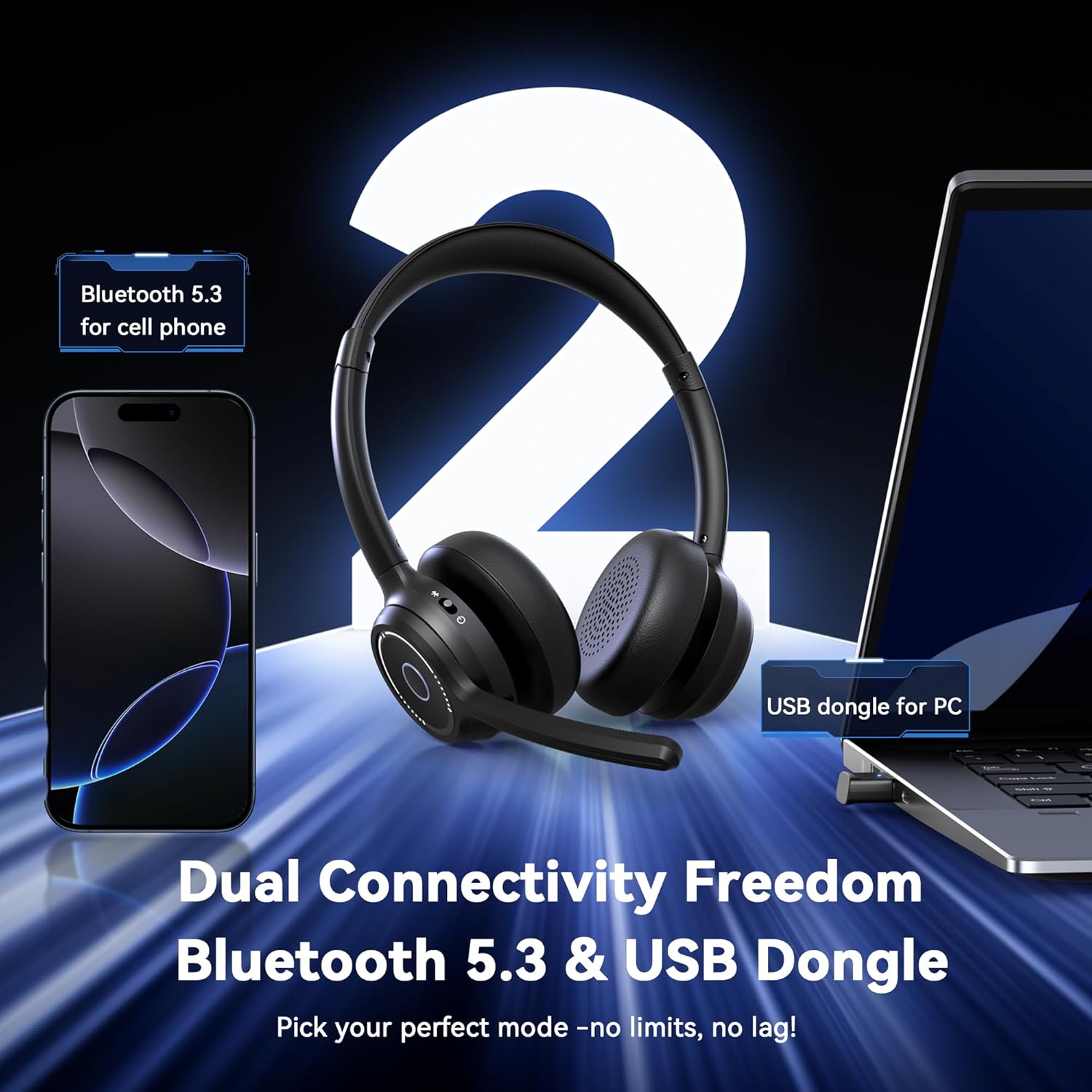 Detalle de Gixxted 2026 Wireless Headset with Mic Bluetooth 📧