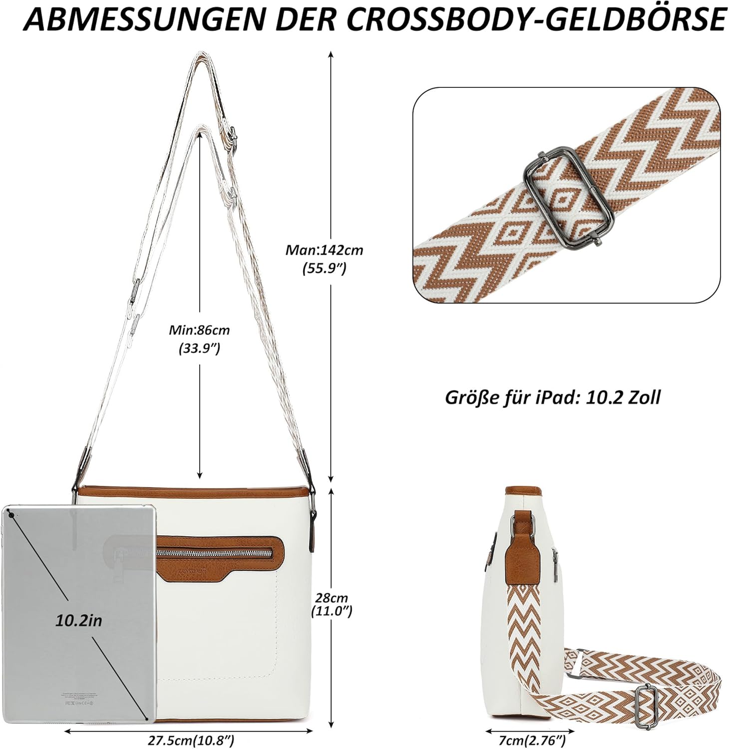 Thumbnail 4 de TANTOMI Umhängetasche Damen – leichte Schultertasche mit verstellbarem Riemen
