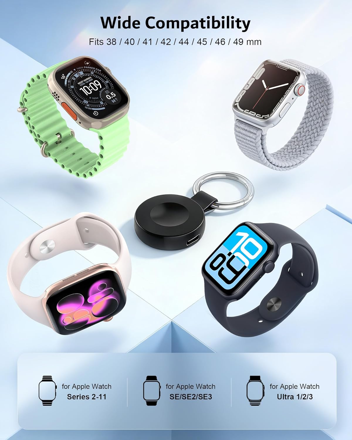 Thumbnail 6 de imo domio Magnetic Wireless Portable Charger for Apple Watch with Keyring