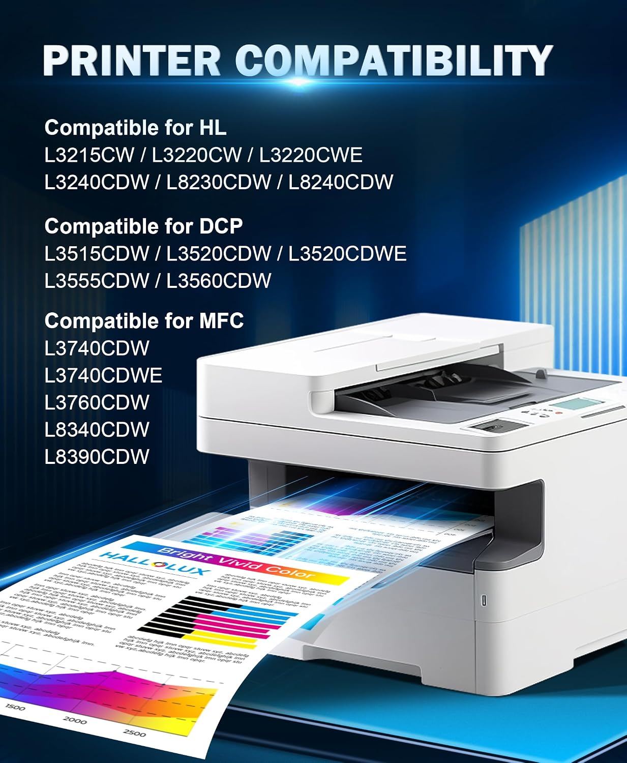 Detalle de HALLOLUX TN248 TN248XL Toner Compatibili per Brother: cartucce 4 pezzi per stampa quotidiana